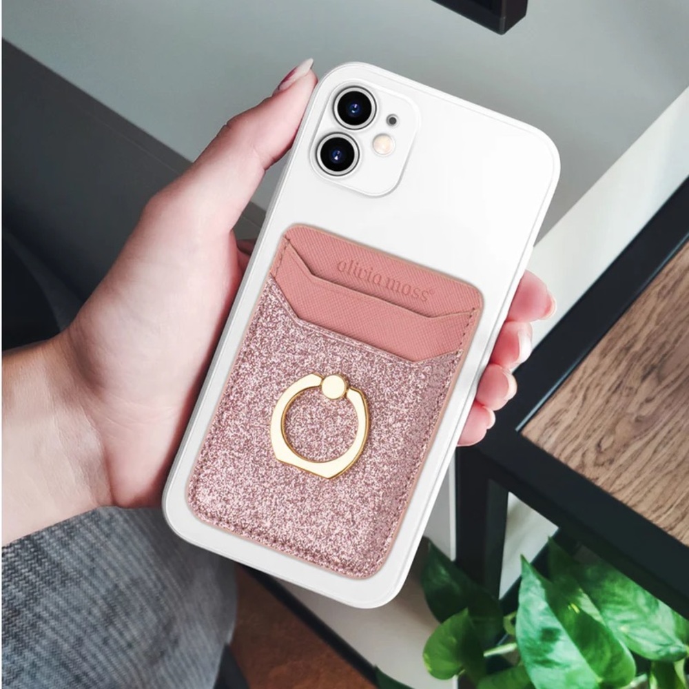 Olivia Moss Glitter Cling Cell Phone Stand and Credit Card holder